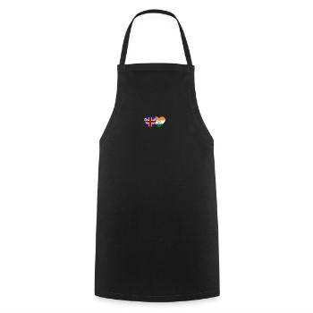 England India Flag Heart - Cooking Apron - black - Front - AI Model Male 185 dark (185cm)