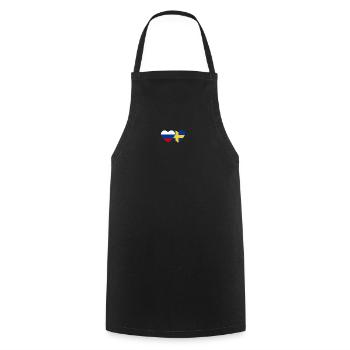 Drapeau de la Suède Russie - Tablier de cuisine - noir - Devant - AI Model Male 185 dark (185cm)