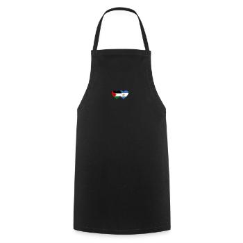 Palestine Argentine Drapeau Coeur - Tablier de cuisine - noir - Devant - AI Model Male 185 dark (185cm)