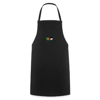 Brazil Palestine Flag Heart - Cooking Apron - black - Front - AI Model Male 185 dark (185cm)