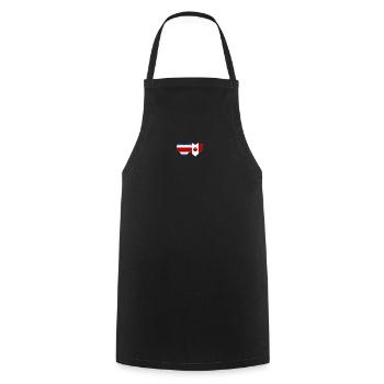 Coeur du drapeau du Costa Rica Canada - Tablier de cuisine - noir - Devant - AI Model Male 185 dark (185cm)