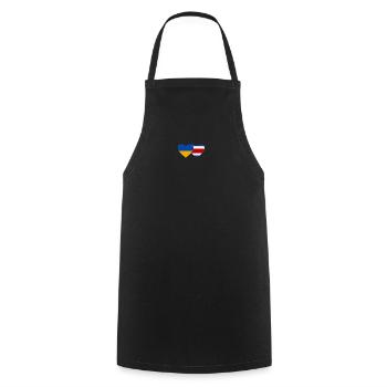 Ukraine Costa Rica Flag Heart - Cooking Apron - black - Front - AI Model Male 185 dark (185cm)