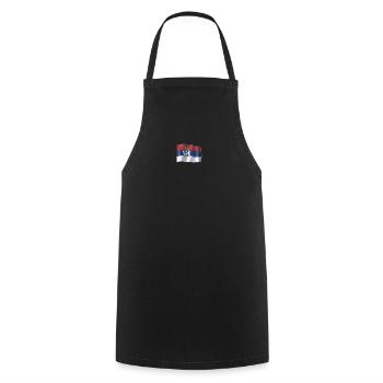 Serbia flying flag - Cooking Apron - black - Front - AI Model Male 185 dark (185cm)