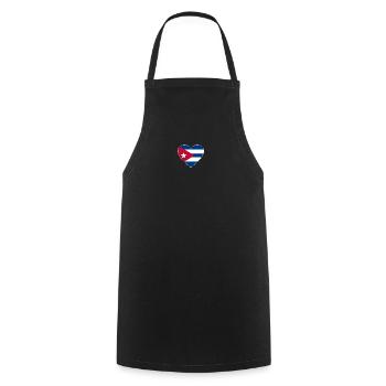 Cœur de drapeau de Cuba - Tablier de cuisine - noir - Devant - AI Model Male 185 dark (185cm)