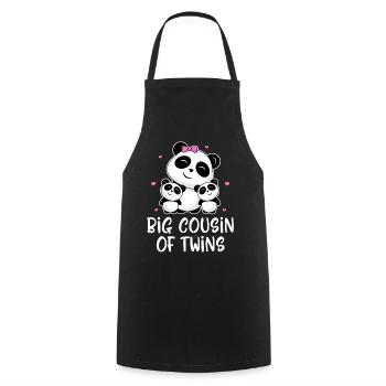 Big Cousin Of Twins - Cute Panda Pandas - Cooking Apron - black - Front - AI Model Male 185 dark (185cm)