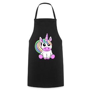 Une jolie licorne. - Tablier de cuisine - noir - Devant - AI Model Male 185 dark (185cm)