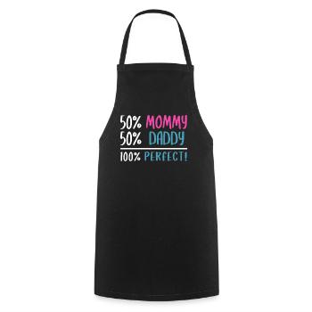 50 Mama 50 Papa 100 Perfekt - Kochschürze - Schwarz - Vorne - AI Model Male 185 dark (185cm)