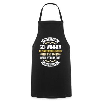 A day without swimming doesn't kill me... - Cooking Apron - black - Front - AI Model Male 185 dark (185cm)