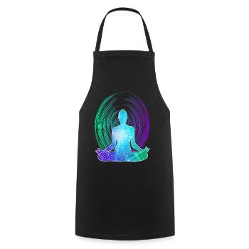 Spirituelle Meditation Zen Erwachen - Kochschürze - Schwarz - Vorne - AI Model Male 185 dark (185cm)