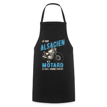 alsacien et motard l'homme parfait - Tablier de cuisine - noir - Devant - AI Model Male 185 dark (185cm)