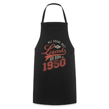 LEGENDS ARE BORN IN 1950 anniversary 71 years - Cooking Apron - black - Front - AI Model Male 185 dark (185cm)
