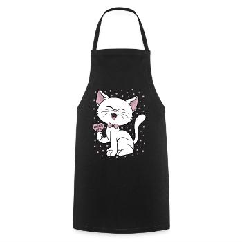 Carnaval de chat Carnaval Carnaval Confettis s’il vous plaît - Tablier de cuisine - noir - Devant - AI Model Male 185 dark (185cm)