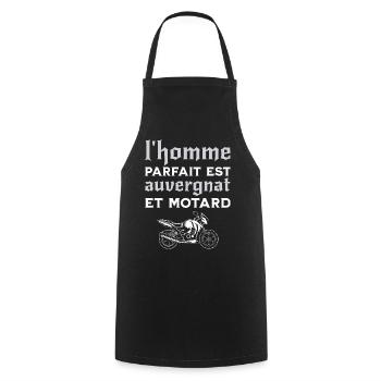 L'Homme Parfait Est Auvergnat Motard - Tablier de cuisine - noir - Devant - AI Model Male 185 dark (185cm)