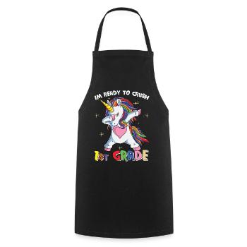 Ich bin bereit, Regenbogenmädchen Jungen der 1. Klasse zu zerquetschen - Kochschürze - Schwarz - Vorne - AI Model Male 185 dark (185cm)