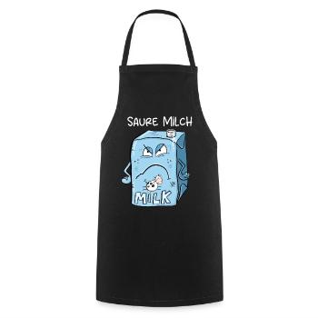 Saure Milch sagt Nö I Milchkarton I Statement - Kochschürze - Schwarz - Vorne - AI Model Male 185 dark (185cm)