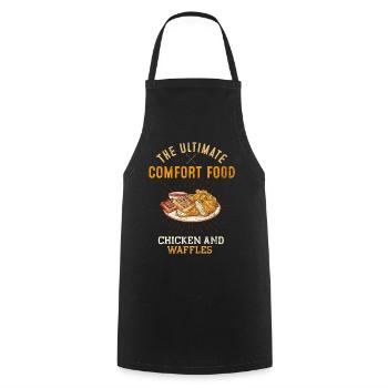 Gaufres au poulet Ultimate Comfort Food Funny Fast F - Tablier de cuisine - noir - Devant - AI Model Male 185 dark (185cm)
