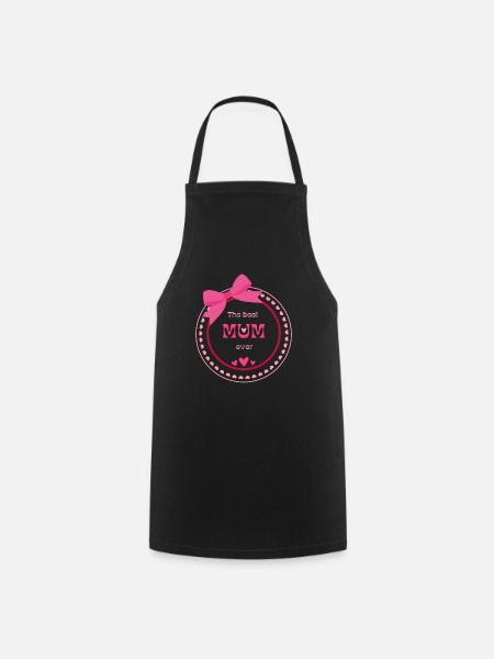 The Best Mom Ever – Heart Design - Cooking Apron - black