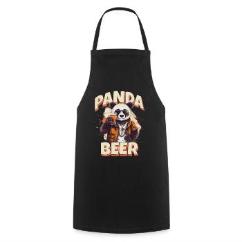 Panda Beer Bier Bär Lustig Spruch Humor Party - Kochschürze - Schwarz - Vorne - AI Model Male 185 dark (185cm)