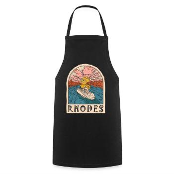 Rhodes Holidays Beach Grèce - Tablier de cuisine - noir - Devant - AI Model Male 185 dark (185cm)