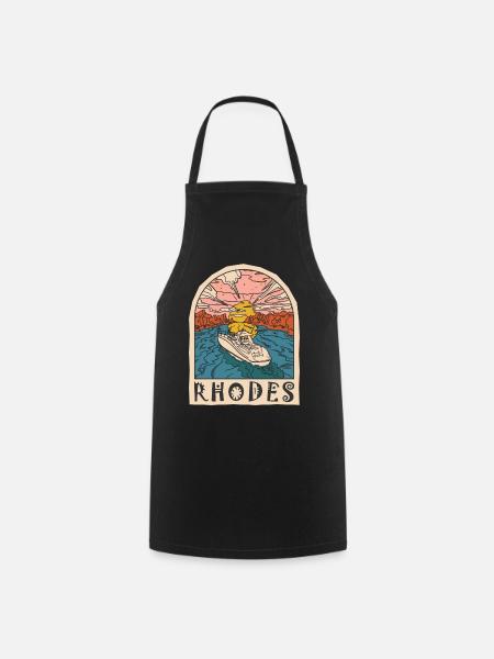 Rhodes Holidays Beach Greece - Cooking Apron - black
