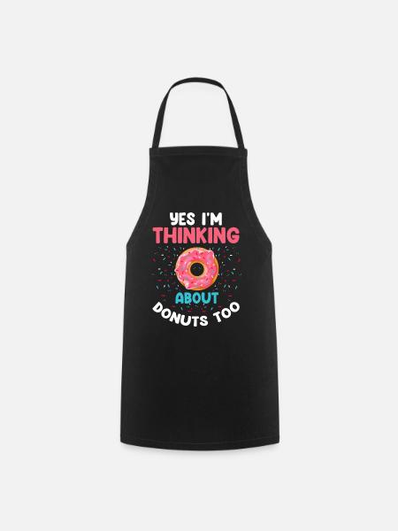 Ja, ich denke auch an Donuts - Kochschürze - Schwarz