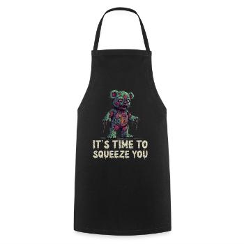 Zombie Teddy Halloween Horror Monster Blood - Cooking Apron - black - Front - AI Model Male 185 dark (185cm)