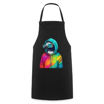 Penguin with Sunglasses Colorful Cool Penguins Bird - Cooking Apron - black - Front - AI Model Male 185 dark (185cm)