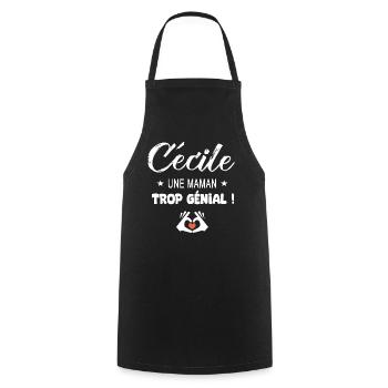 Cécile Cadeau pour une maman génial - Tablier de cuisine - noir - Devant - AI Model Male 185 dark (185cm)
