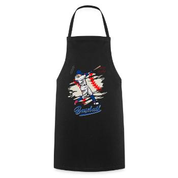 Dynamic Baseball Swing Illustration - Cooking Apron - black - Front - AI Model Male 185 dark (185cm)