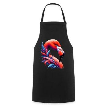 Flamingo - Kochschürze - Schwarz - Vorne - AI Model Male 185 dark (185cm)