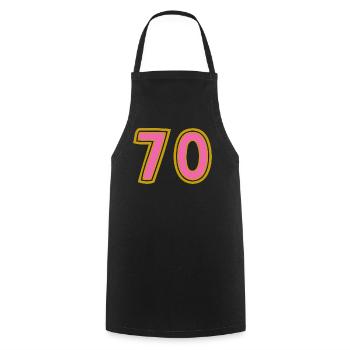 70. 70 YEARS. 70TH ANNIVERSARY. 70TH ANNIVERSARY. - Cooking Apron - black - Front - AI Model Male 185 dark (185cm)