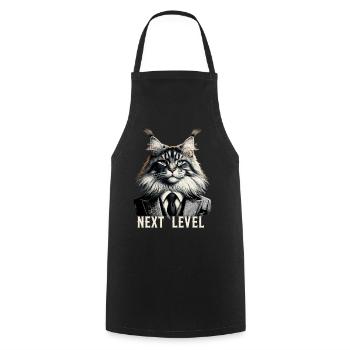 Maine Coon Cat Next Level Costume Cadeau de réussite - Tablier de cuisine - noir - Devant - AI Model Male 185 dark (185cm)