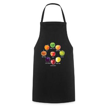 Apple Varieties Different Apples Realistic Apple - Cooking Apron - black - Front - AI Model Male 185 dark (185cm)
