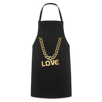 AMOUR - Tablier de cuisine - noir - Devant - AI Model Male 185 dark (185cm)