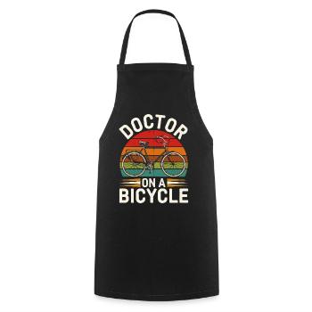 Doctor on a Bicycle Vintage Design - Cooking Apron - black - Front - AI Model Male 185 dark (185cm)