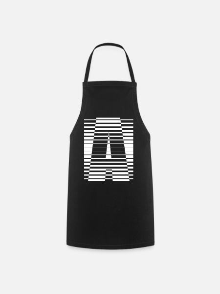 LETTER A - Cooking Apron - black