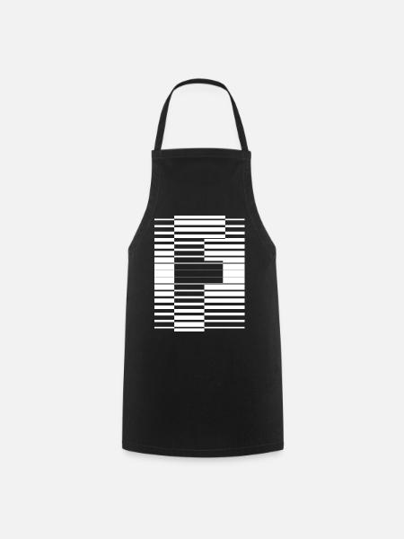 LETTER F - Cooking Apron - black