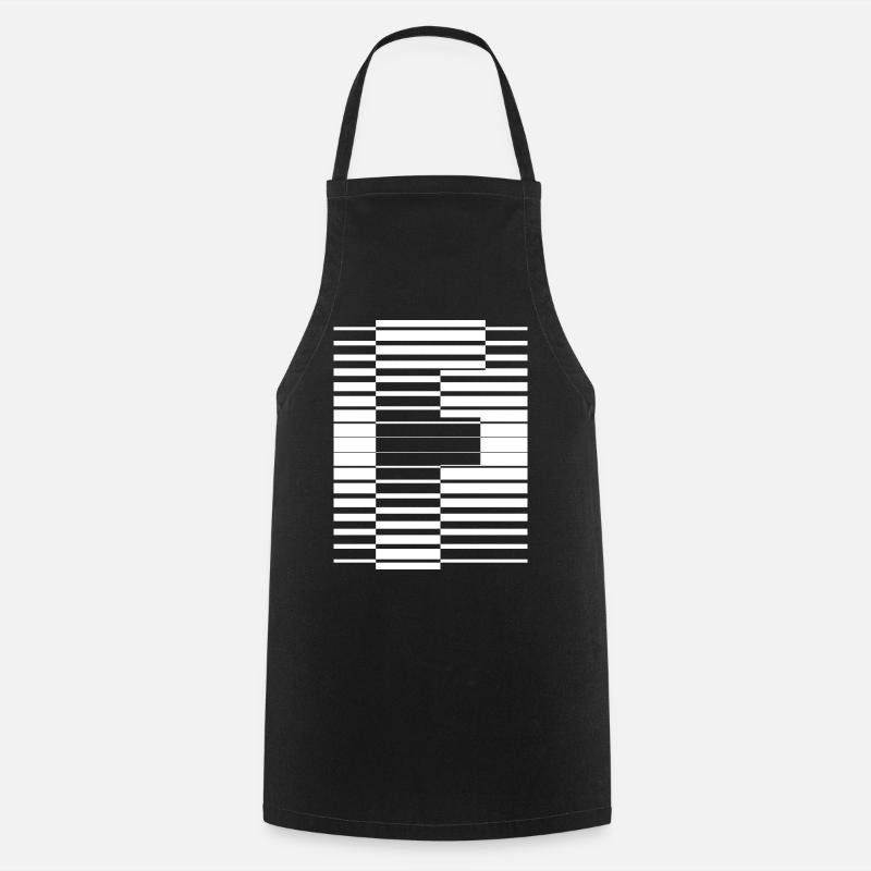 LETTER F - Cooking Apron - black