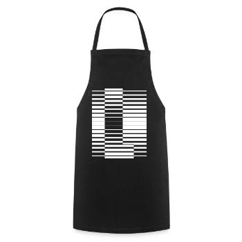 LETTER L - Cooking Apron - black - Front - AI Model Male 185 dark (185cm)