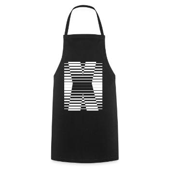 INITIAL X - Cooking Apron - black - Front - AI Model Male 185 dark (185cm)