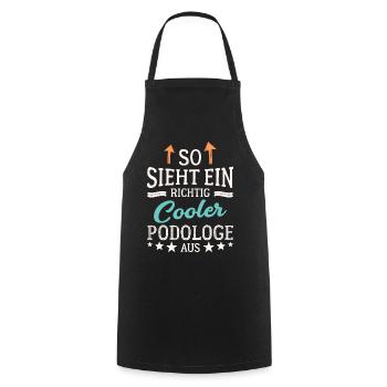 So sieht ein richtig cooler Podologe aus Fußpflege - Kochschürze - Schwarz - Vorne - AI Model Male 185 dark (185cm)