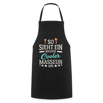So sieht ein richtig cooler Masseur aus Massage - Kochschürze - Schwarz - Vorne - AI Model Male 185 dark (185cm)