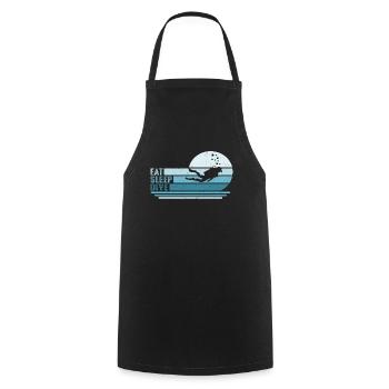Eat Sleep dive - Cooking Apron - black - Front - AI Model Male 185 dark (185cm)