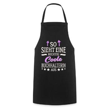 So sieht eine richtig coole Buchhalterin aus - Kochschürze - Schwarz - Vorne - AI Model Male 185 dark (185cm)