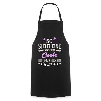 So sieht eine richtig coole Informatikerin aus - Kochschürze - Schwarz - Vorne - AI Model Male 185 dark (185cm)