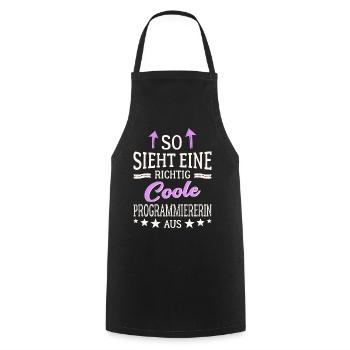 So sieht eine richtig coole Programmiererin aus IT - Kochschürze - Schwarz - Vorne - AI Model Male 185 dark (185cm)