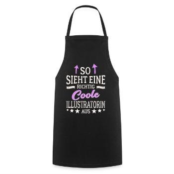 So sieht eine richtig coole Illustratorin aus - Kochschürze - Schwarz - Vorne - AI Model Male 185 dark (185cm)