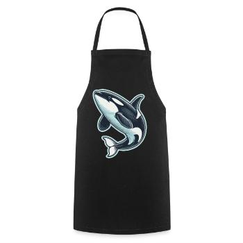 Orca - Kochschürze - Schwarz - Vorne - AI Model Male 185 dark (185cm)