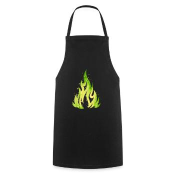 Flamme Verdoyante Feu Aquarelle - Tablier de cuisine - noir - Devant - AI Model Male 185 dark (185cm)