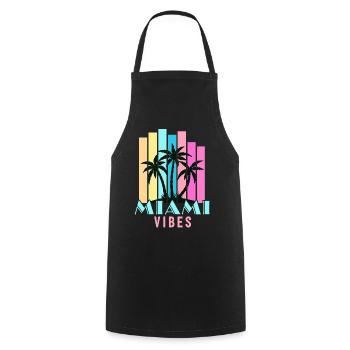 Miami Vibes - Kochschürze - Schwarz - Vorne - AI Model Male 185 dark (185cm)